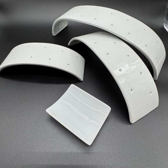 Appetizers Serving Set white Porcelain Multi-level mini kebobs toothpicks - Picture 3 of 11